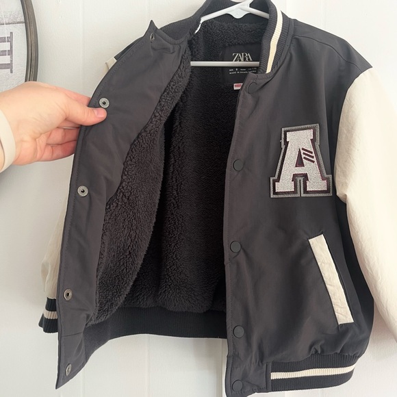 Zara Black and Cream Letterman Jacket - Picture 5 of 6